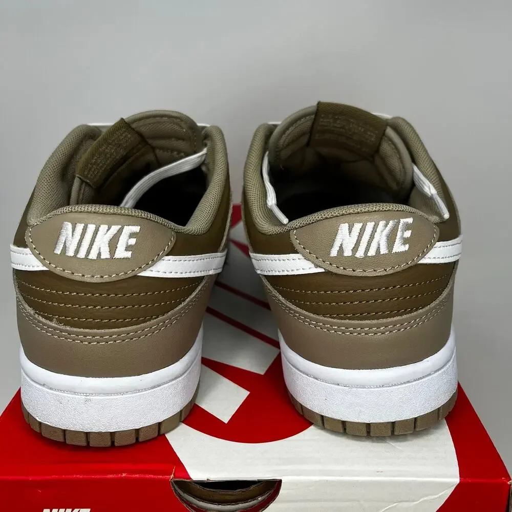 Nike Dunk Low Retro Khaki White-Hazel Rush Sneakers Mens Size 9 - Picture 4 of 8